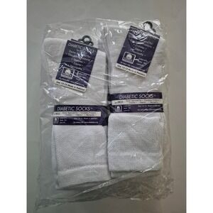 EROS Diabetic Socks Men's White 6 Pairs Size‎ 13-15 Circulatory Edema Neuropathy